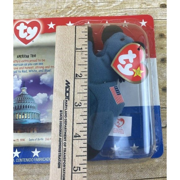 Lefty the Donkey TY Beanie Babies 1996 McDonald's Unopened Rare Error NIB - Picture 3 of 3